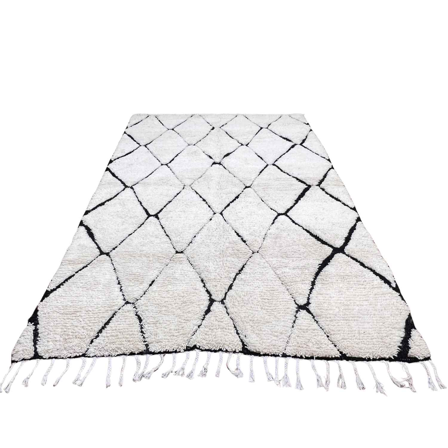 Handmade Beni Ourain Rug – Black and White Moroccan Runner – Berber Carpet – Image 2