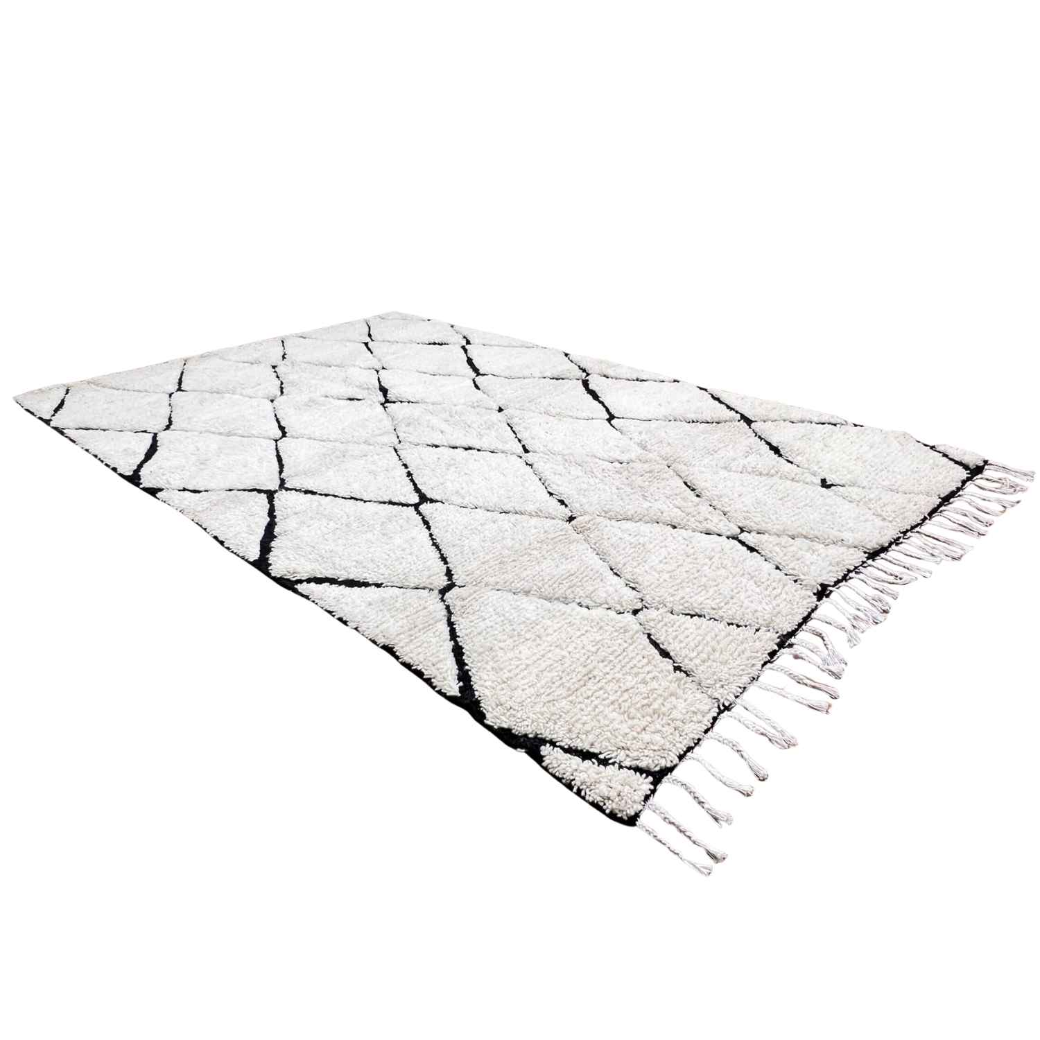 Handmade Beni Ourain Rug – Black and White Moroccan Runner – Berber Carpet – Image 3