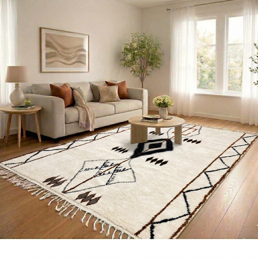 Custom Beni Ourain Rug – Area Moroccan Rug – Moroccan Rug – Image 4