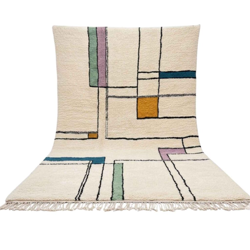 Custom Handmade Moroccan Rug – Beni Ourain White Berber Carpet