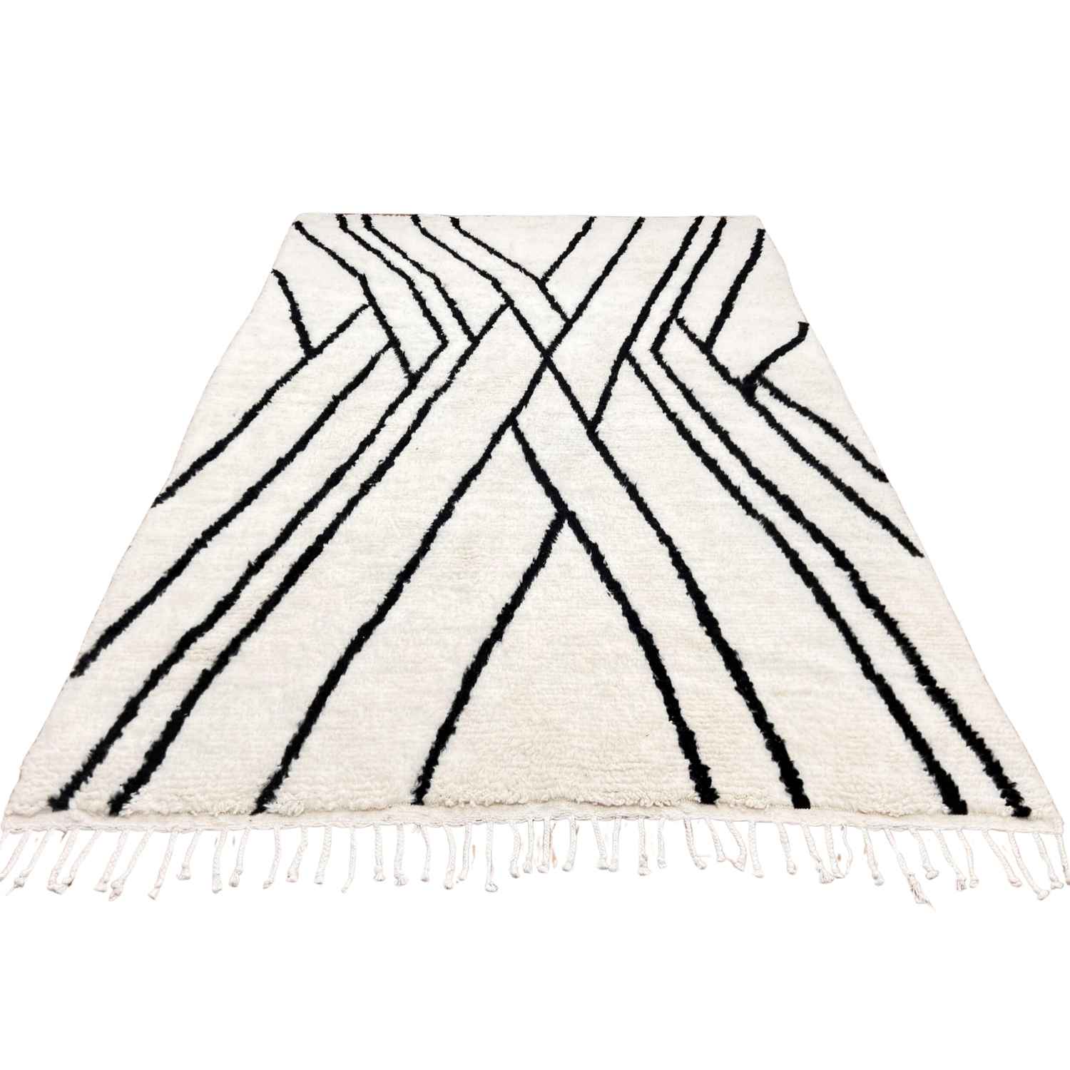 Black and White Moroccan Rug – Handmade Moroccan Runner – Berber Rug - Image 2