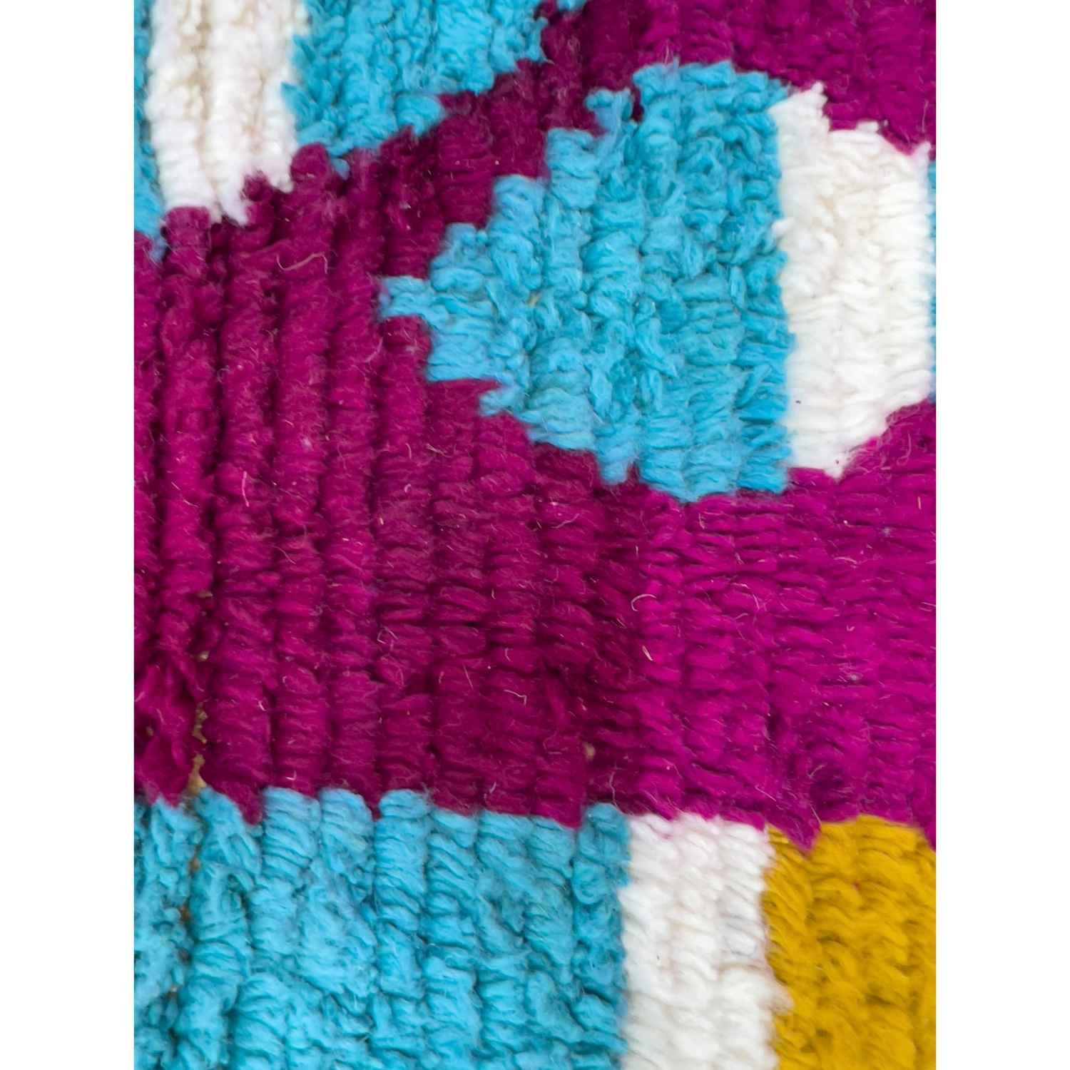 Colorful Boujad Moroccan Rug – Handmade Berber Wool Carpet – Abstract Multicolor Tribal Design – Unique Artisan Rug - Image 2